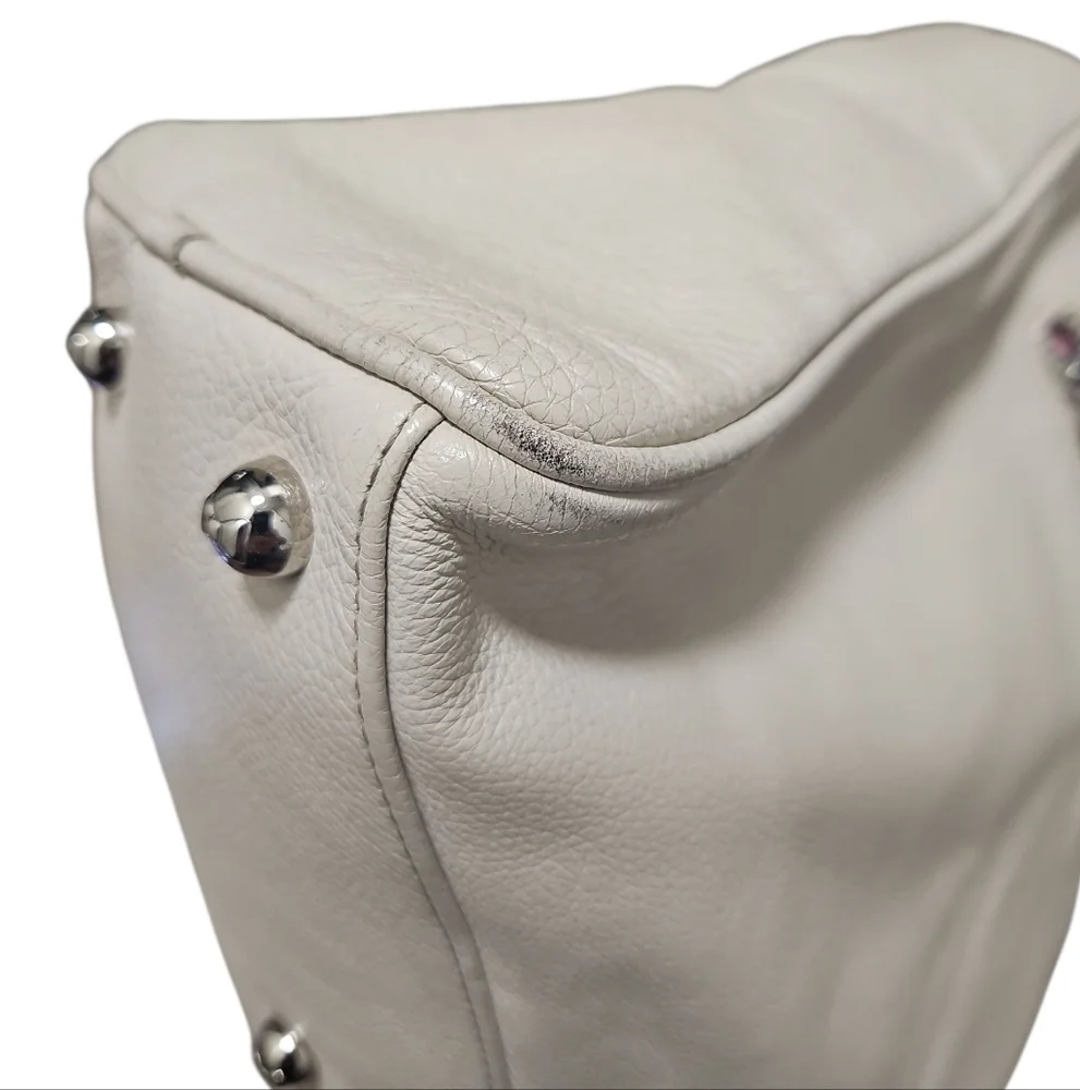 Brighton My Flat in London Leather Satchel, Dust Bag, Scarf, And Authentication